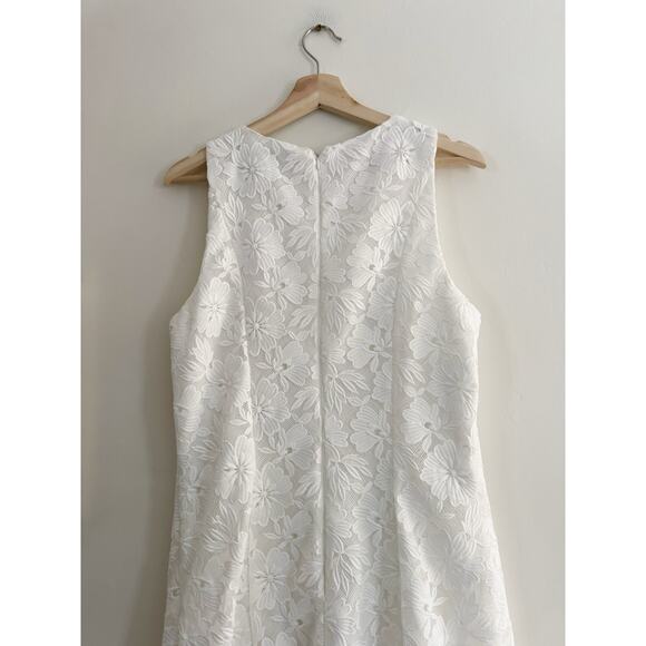 KAY UNGER Maurena White Floral Lace Floral High Neck Gown Size 14 - Picture 5 of 8